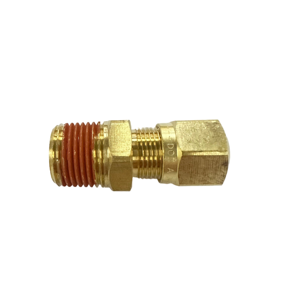 Straight Connector, Male Pipe Thread, Brass, DOT Approved Nut & Ferrule Fitting