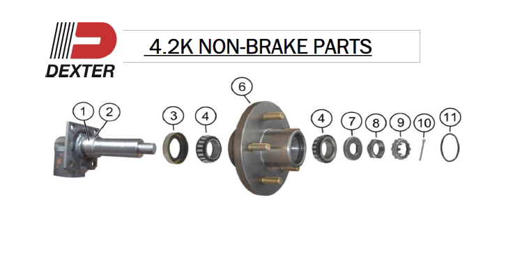4.2K Dexter Vault Disc Brake System - 5 Lug Setup, 2-3/8" Vault Cap