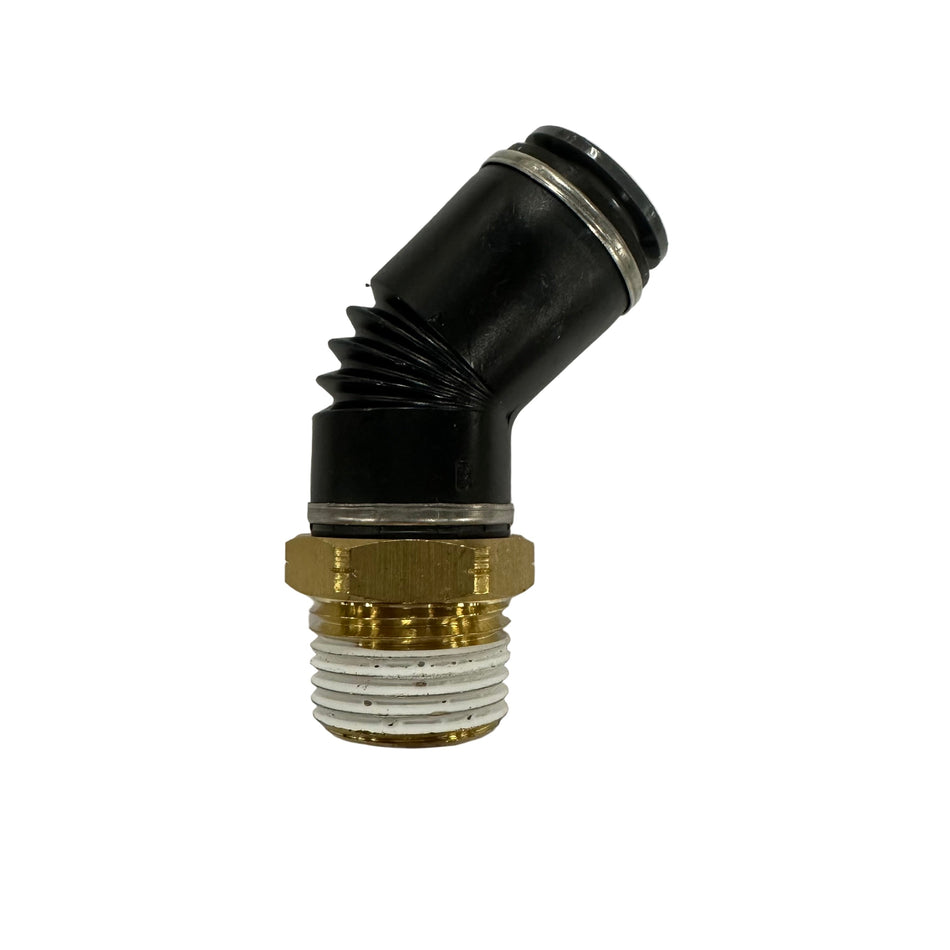 Push-Lock Male 45 Elbow, Male Pipe Thread, Composite, DOT Approved Push Lock Air Fitting