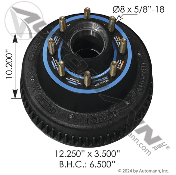10K AL-KO Hub and Drum, Aftermarket, 7290