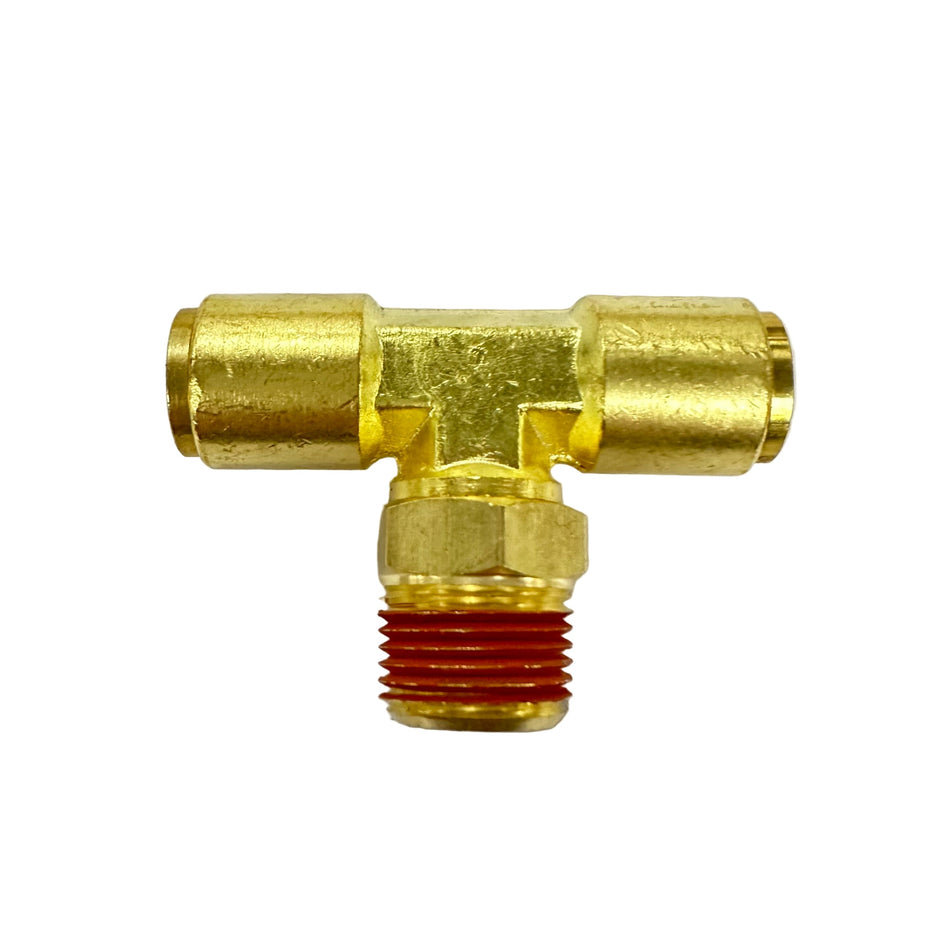 Push-Lock Male Branch Tee, Male Pipe Thread, Brass, DOT Approved Push Lock Air Fitting