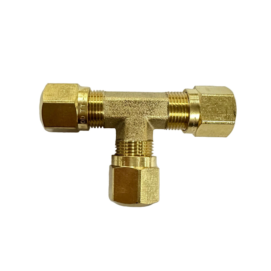 Union Tee, Brass, DOT Approved Nut & Ferrule Fitting