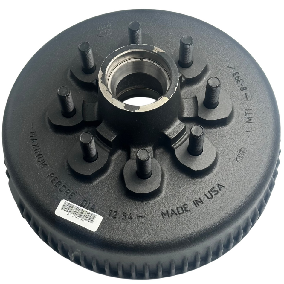 008-393-04 7.2K Hub/Drum, 12-1/4 x 2-1/2, Grease, 9/16 Studs