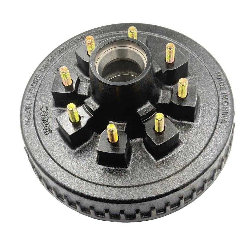 Trailer Hub and Drum for 7K Axles, 8 on 6-1/2 Bolt Pattern, 12" x 2" Brakes, 8-219-4