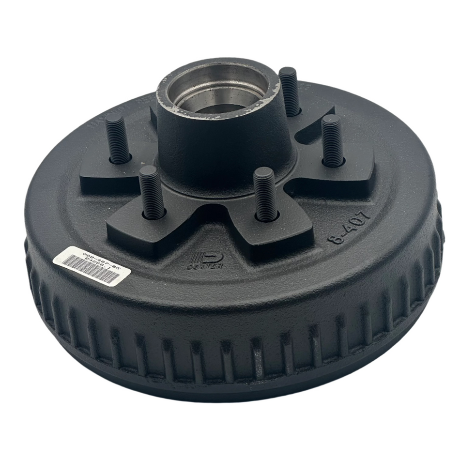 008-407-05 Genuine Dexter Hub and Drum, 4,400lbs Axle Capacity, D44, 6 on 5.5 Lug Pattern