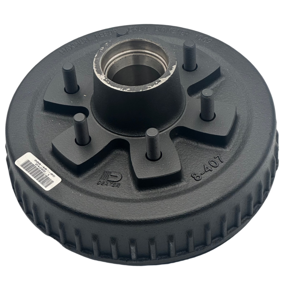 008-407-05 Genuine Dexter Hub and Drum, 4,400lbs Axle Capacity, D44, 6 on 5.5 Lug Pattern