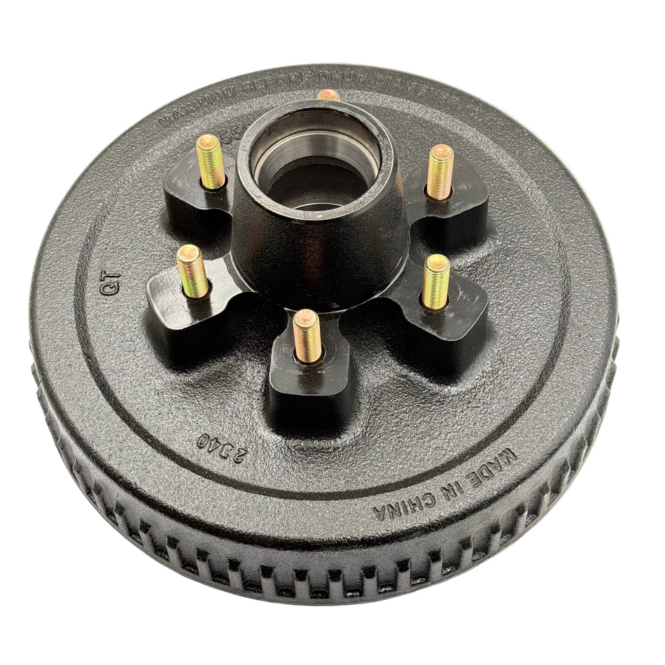 Trailer Hub and Drum for 6K Axles, 6 on 5-1/2 Bolt Pattern, 12" x 2" Brakes, 8-201-9