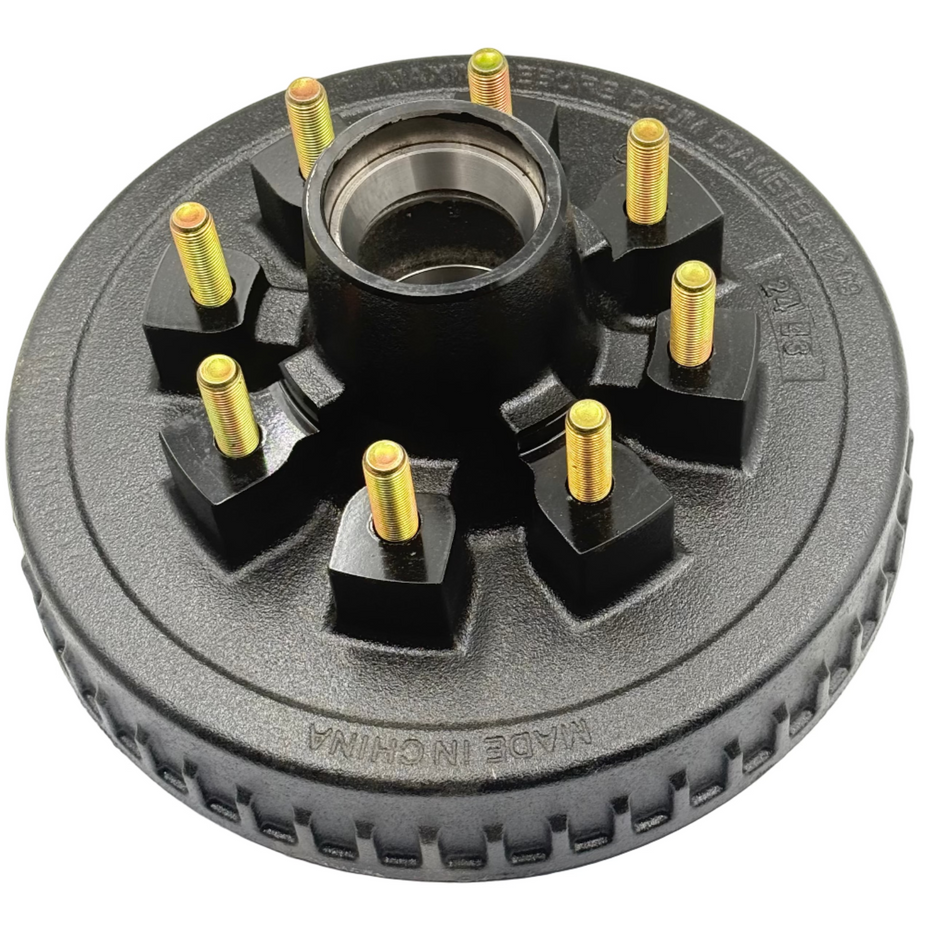 Trailer Hub and Drum for 7K Axles, 8 on 6-1/2 Bolt Pattern, 12" x 2" Brakes, 8-219-13