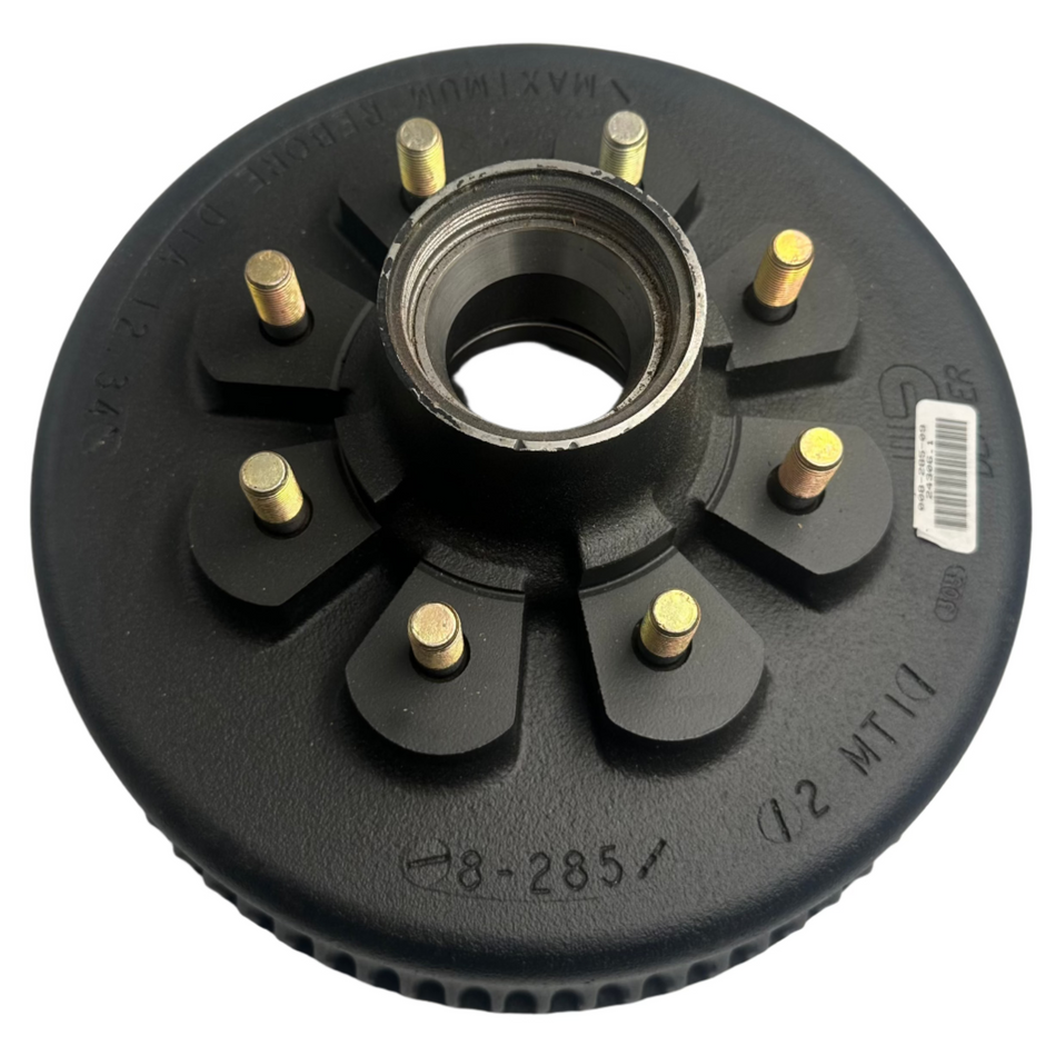 008-285-09 Genuine Dexter Hub/Drum, 9/16" Studs, 12-1/4" x 3-3/8" 8K, Oil Cap
