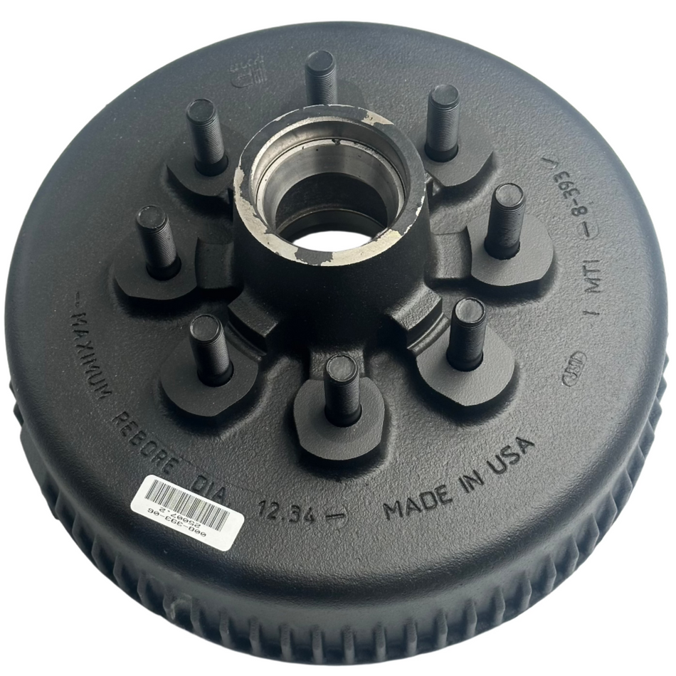 008-393-06 7.2K Hub/Drum, 12-1/4 x 2-1/2, Grease, 5/8 Studs
