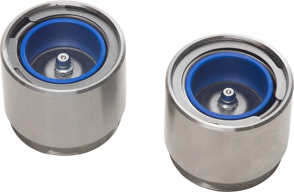 Stainless Steel Trailer Threaded Buddy Bearing Protector, 1.98", Outer Bering L44649, Pair