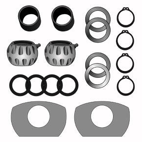 S-Cam Bushing Kit for 12-1/4" Brakes, One Axle Kit