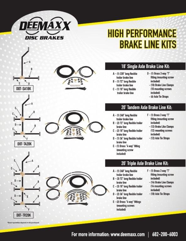 Deemaxx Brake Line Kit, Triple Axle