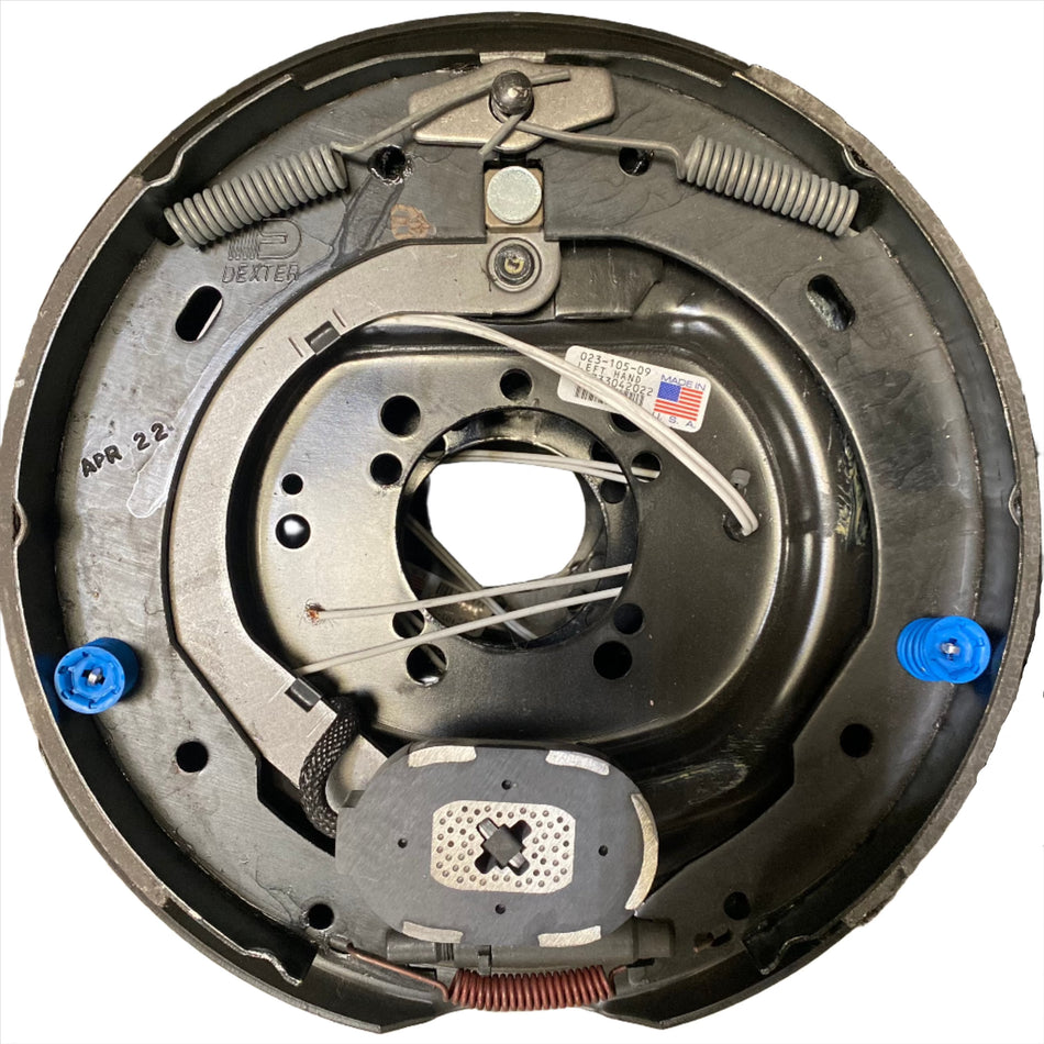 023-105-09 Electric Brake Assembly, Left Side 9 Hole Universal - Brakes 4 Trailers