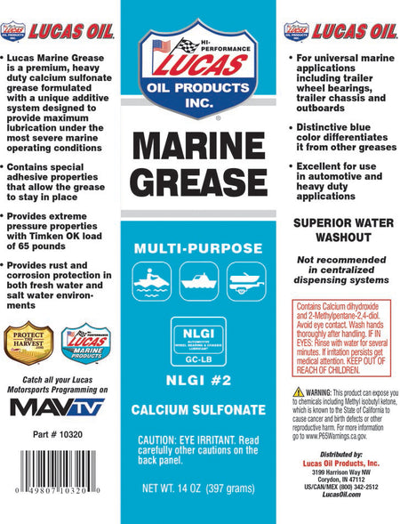 Lucas Marine Wheel Bearing Grease 14oz - Brakes 4 Trailers