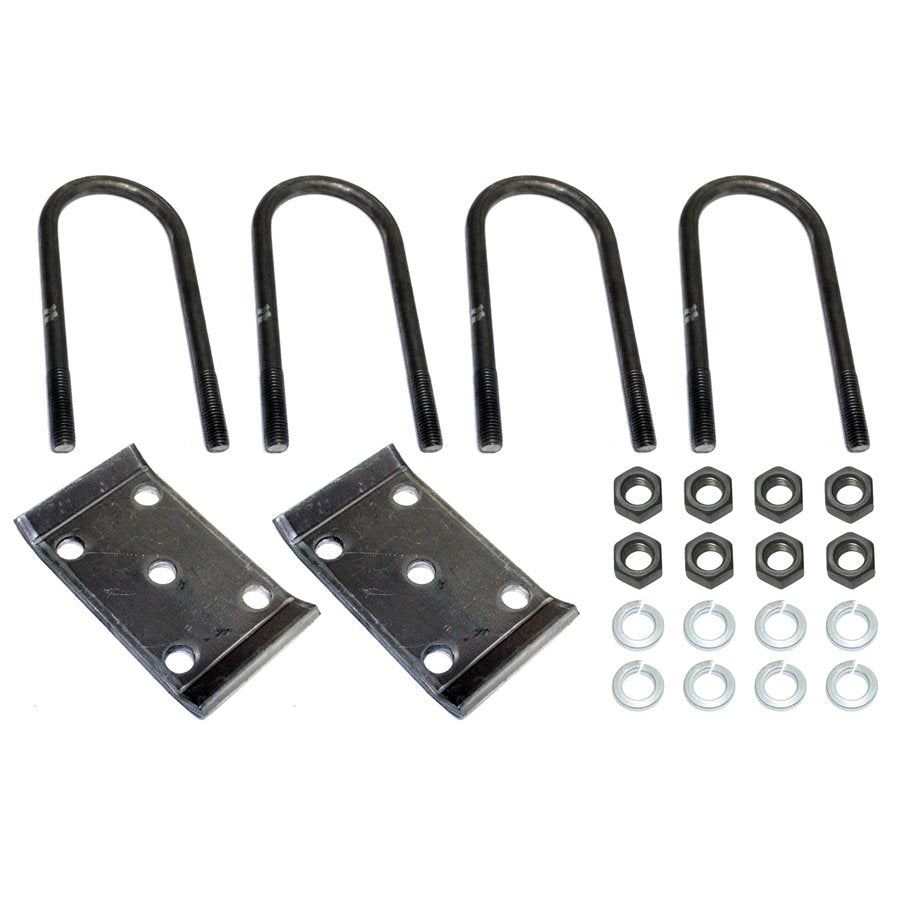 U-Bolt Kit, 3.5" Round Axle, 8.75" Length, 2" Leaf Springs